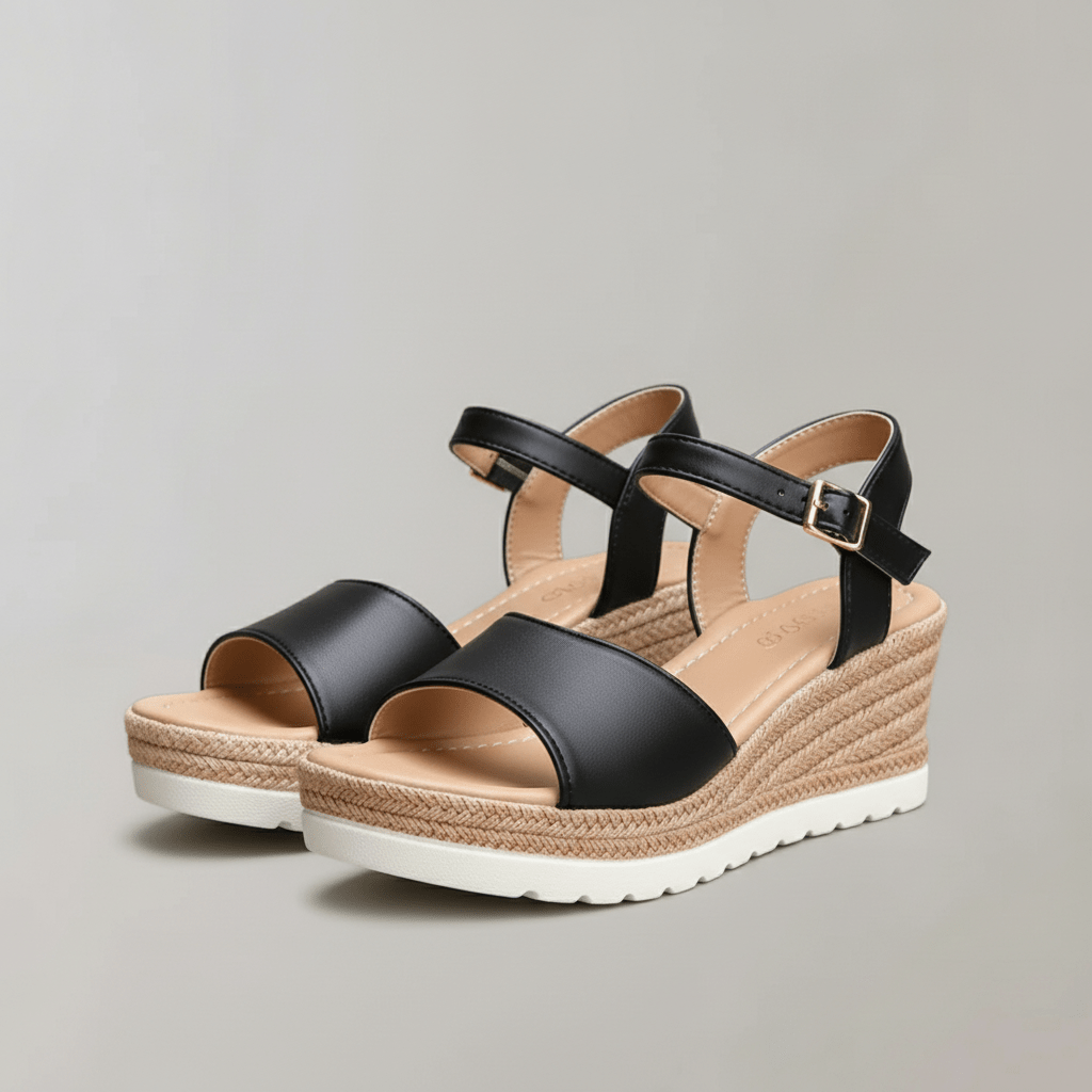 Elegant Heel Sandals with Buckle Detail