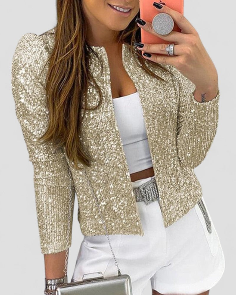 Glittering Sequined Ladies Evening Jacket - OutfitLondon