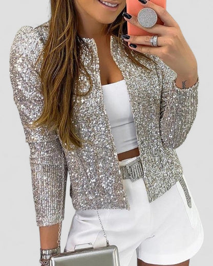 Glittering Sequined Ladies Evening Jacket