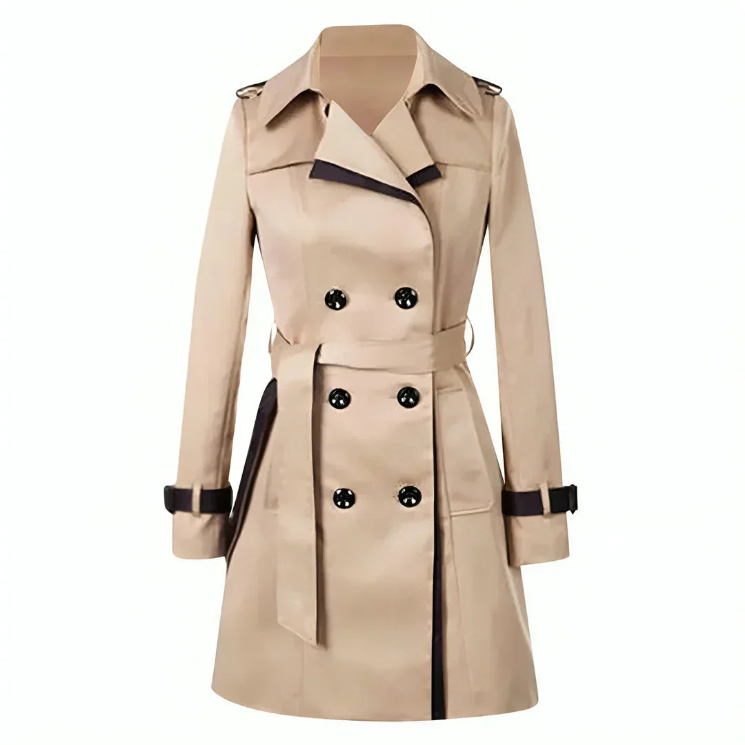 Classic Women's Double-Breasted Trench Coat - OutfitLondon