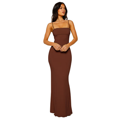 Sleek Women's Strapless Bodycon Evening Dress
