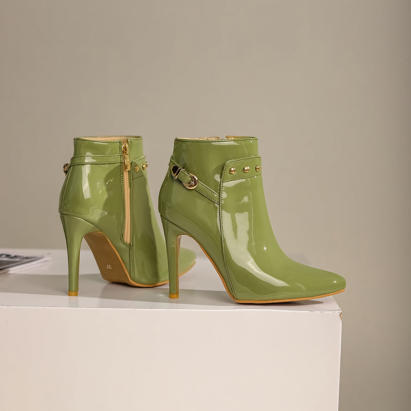 Black Genuine Leather Ankle Boots
