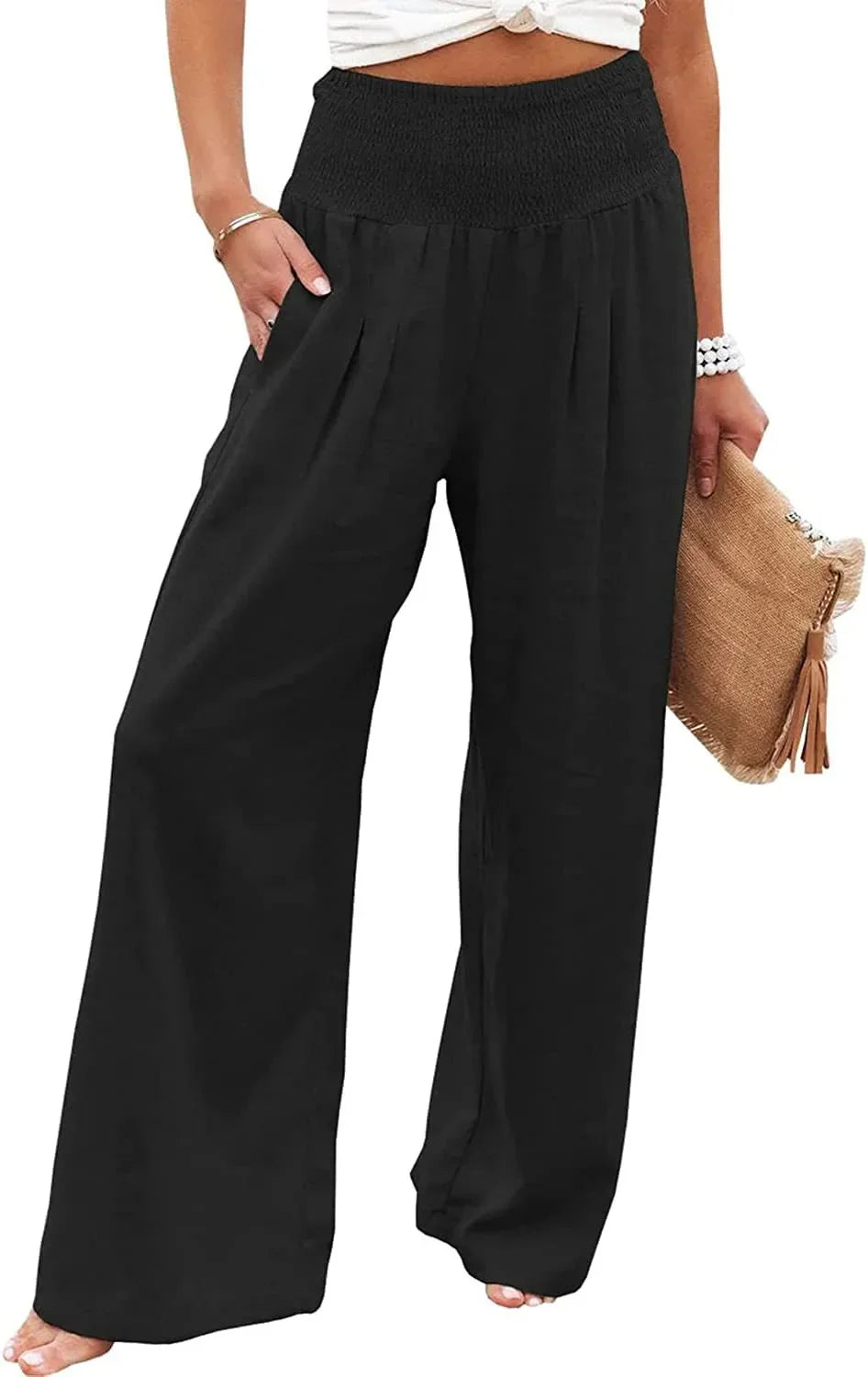 Relaxed Fit Women's Cotton Trousers