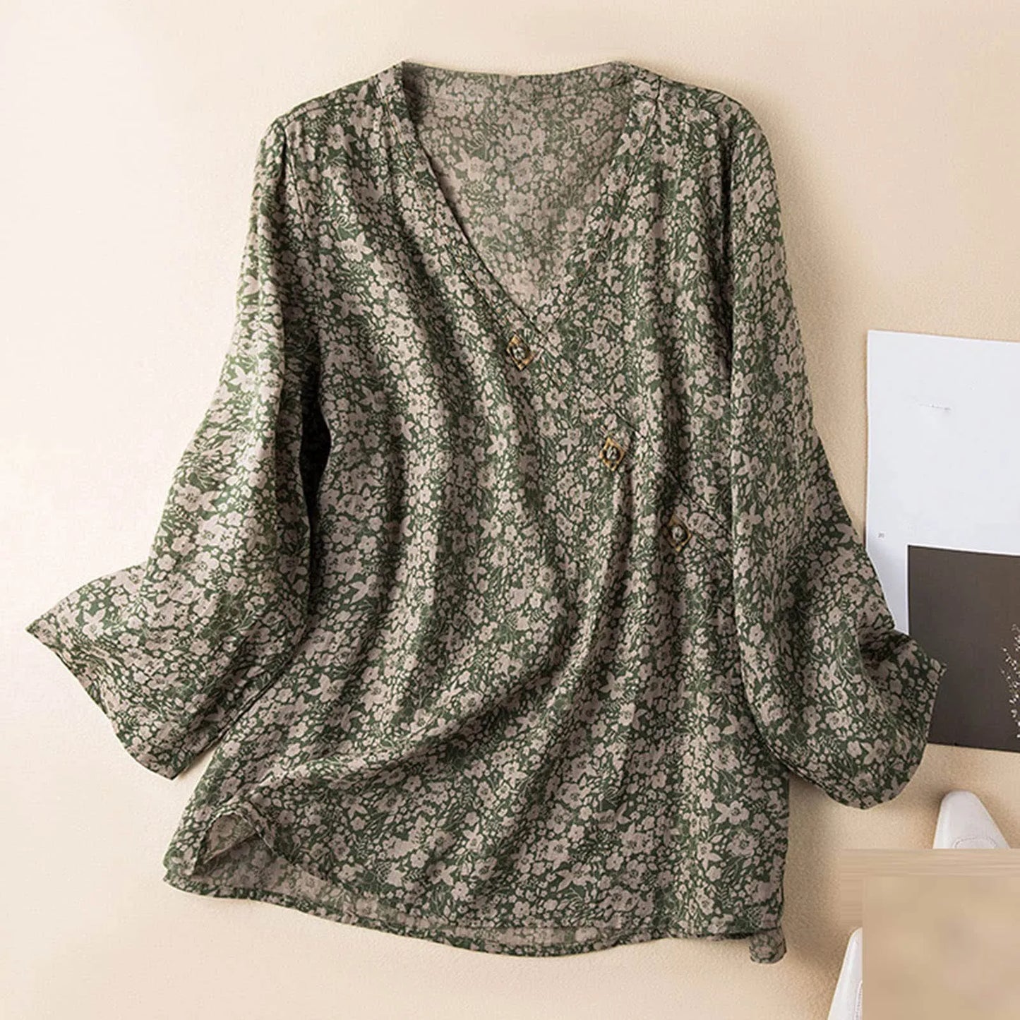 Casual V Neck Women's Long Sleeve Top