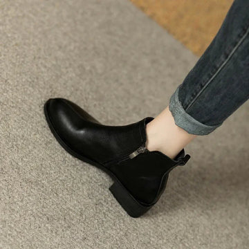 Lace Up Ankle Boots with Zipper Detail - OutfitLondon