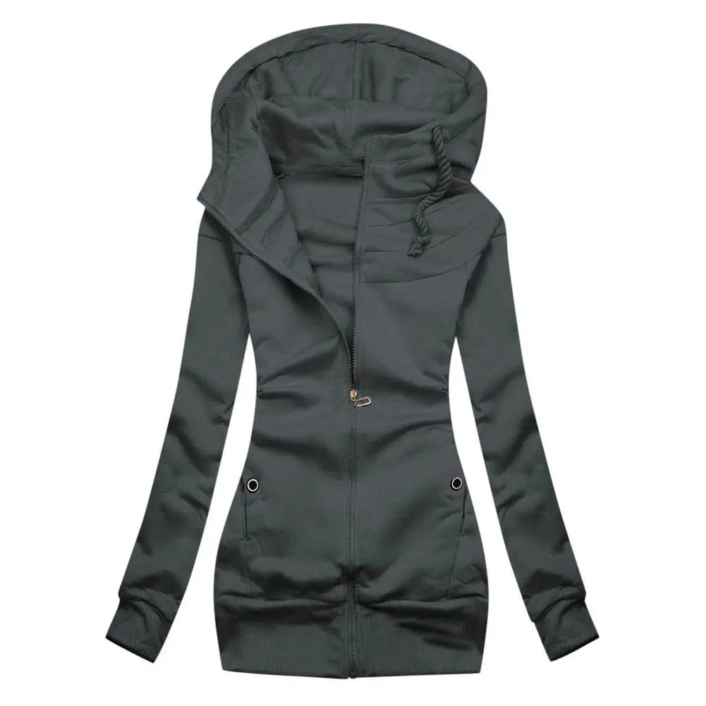 Warm Women's Fleece Zipper Hooded Jacket - OutfitLondon