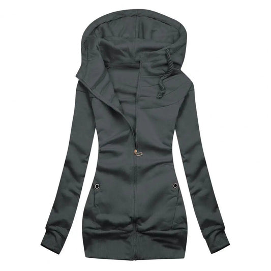 Warm Women's Fleece Zipper Hooded Jacket - OutfitLondon