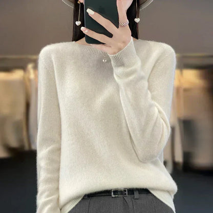 Premium Women's Merino Wool Crew Neck Sweater