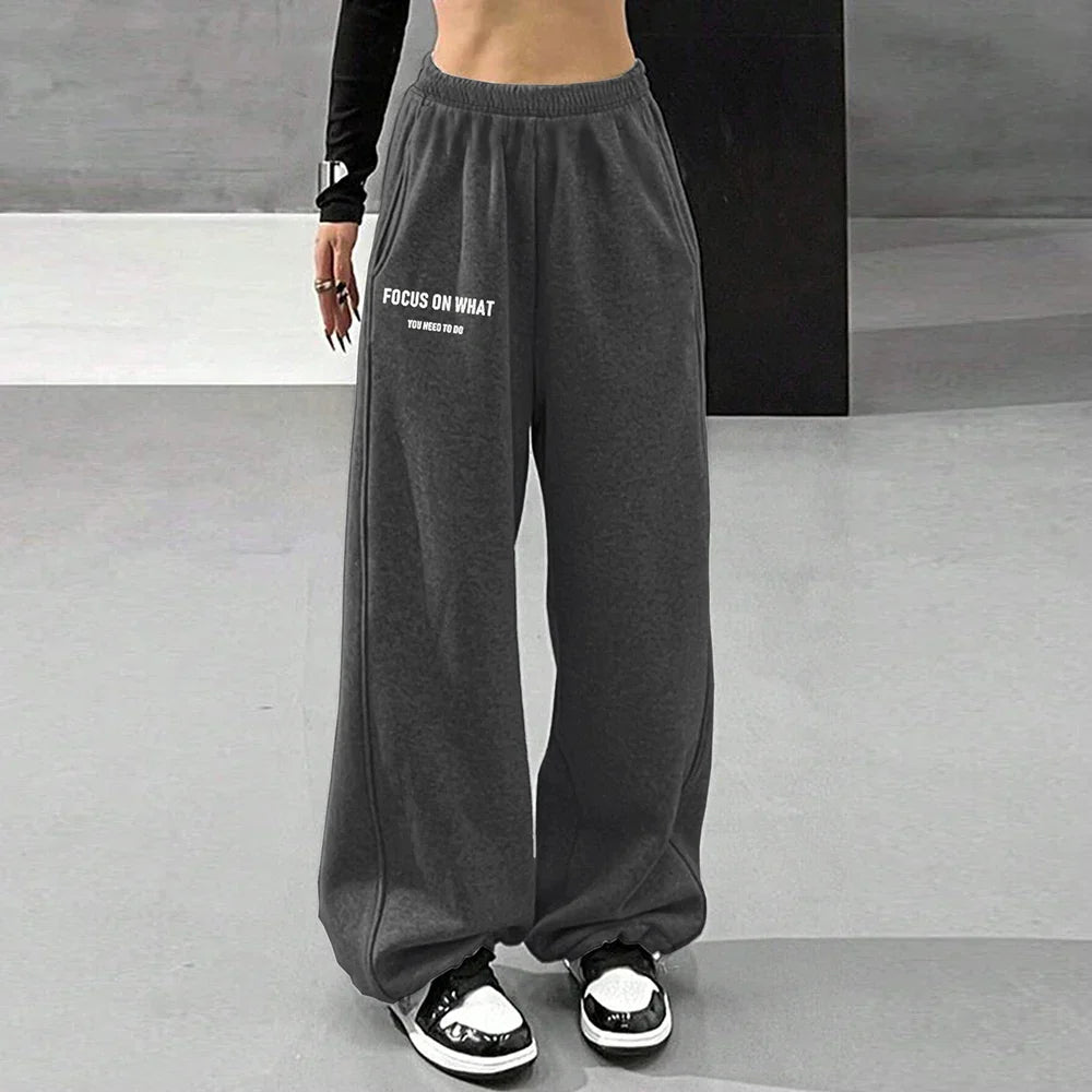 Relaxed Fit High Waisted Loose Pants