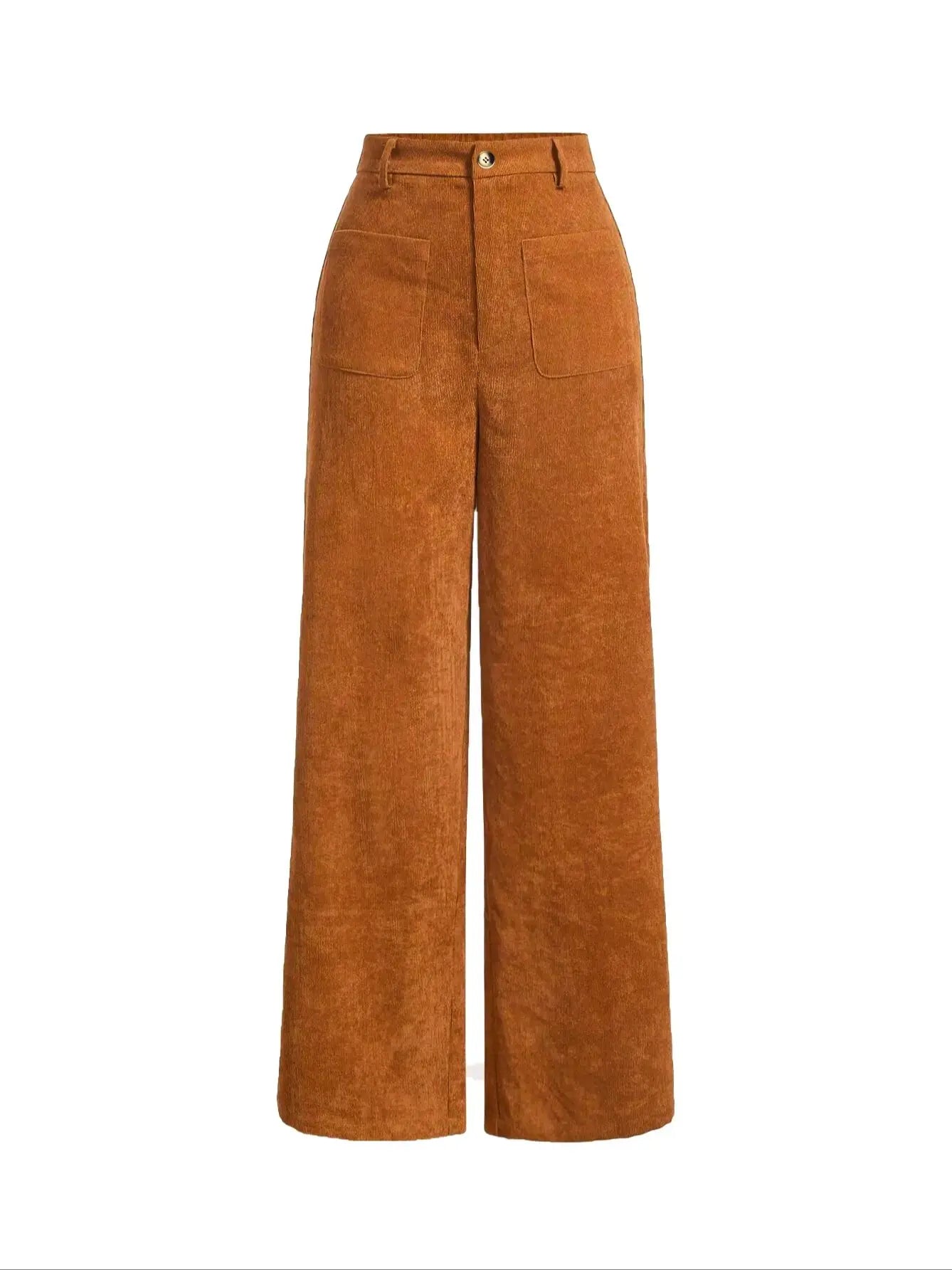 Comfortable High Waist Loose Fit Women's Pants with Pockets