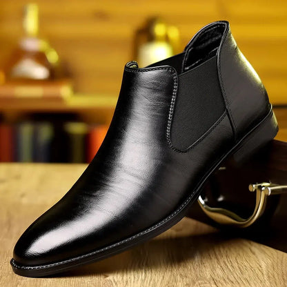Classic Leather Ankle Boots - Comfortable Everyday Wear - OutfitLondon
