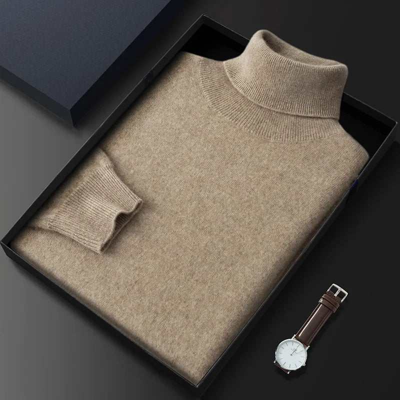 Premium Warm Cashmere Men's Turtleneck Sweater - OutfitLondon