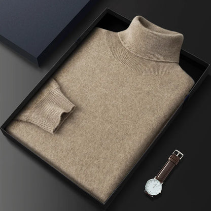 Premium Warm Cashmere Men's Turtleneck Sweater - OutfitLondon