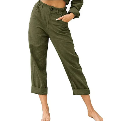 Comfortable Summer Linen Pants for Women with Pockets