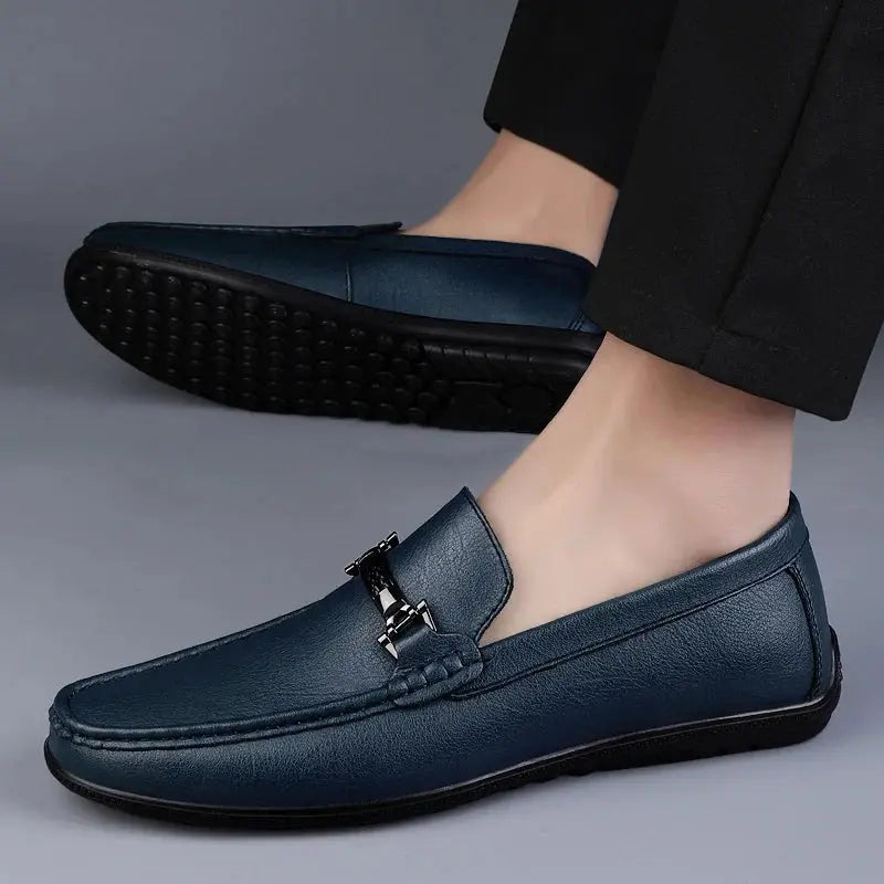 Elegant Leather Slip On Loafers