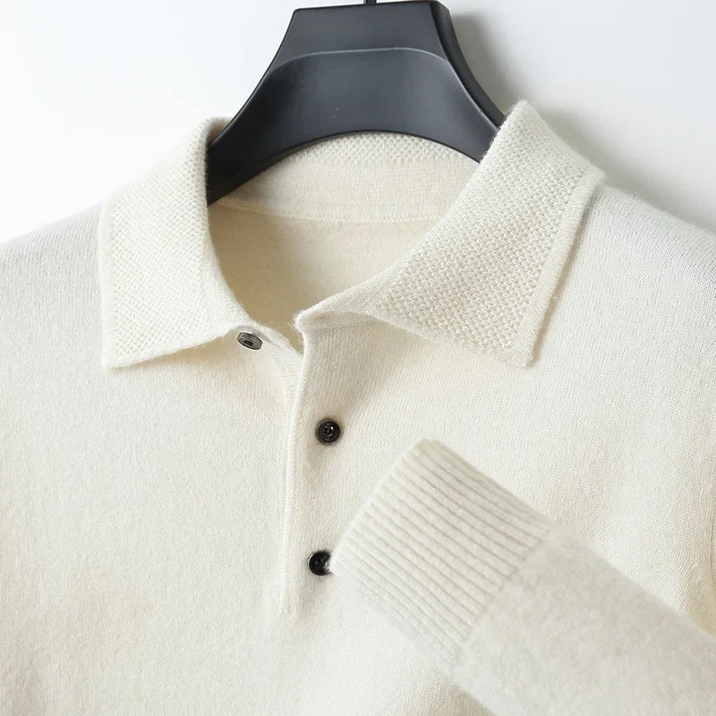 Men's Merino Polo Shirt Lightweight Breathable Classic Collar