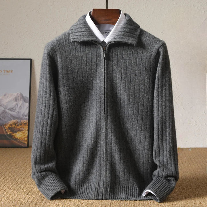 Premium Men's Cashmere Sweater - Classic Fit Cardigan