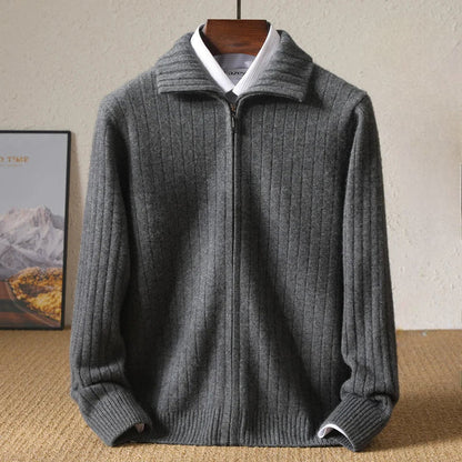 Premium Men's Cashmere Sweater - Classic Fit Cardigan