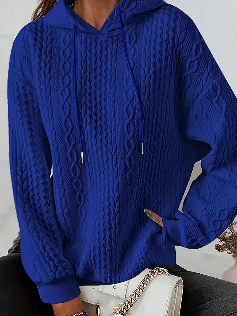Warm Women's Long Sleeve Winter Hooded Sweatshirt - OutfitLondon