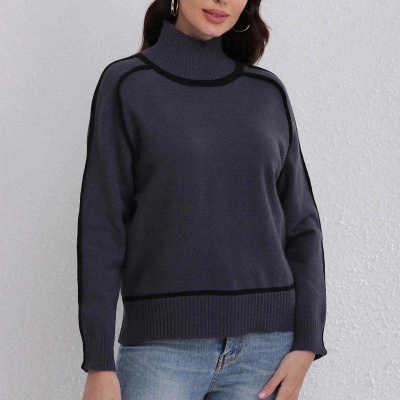 Casual Fit Turtleneck Sweater | Soft Ribbed Cuffs Sweater