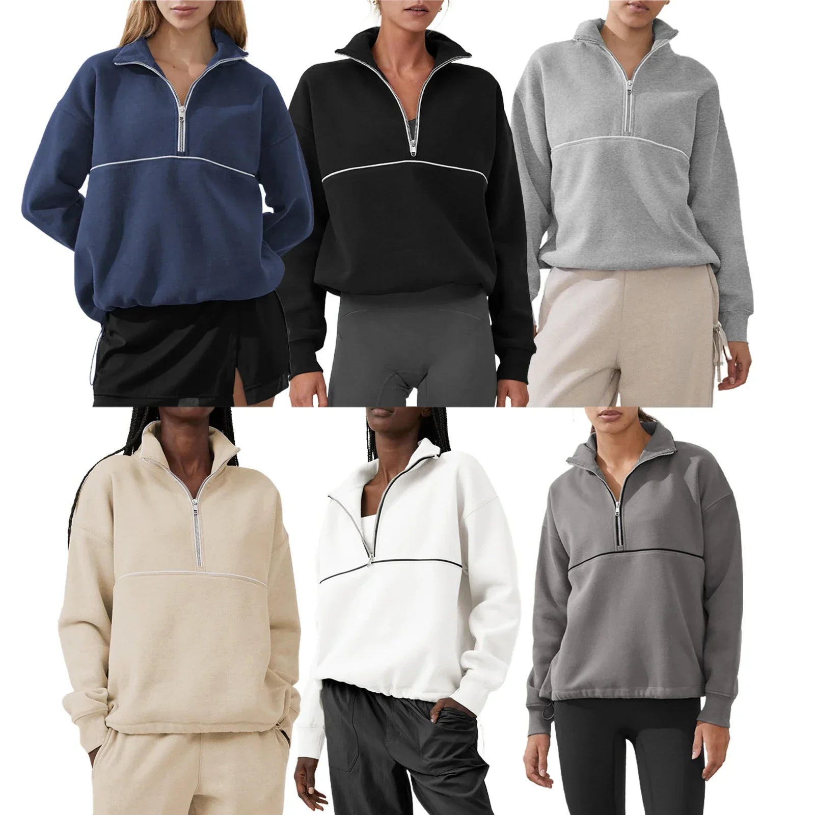 Relaxed Fit Crew Neck Sweatshirt – Soft Long Sleeve - OutfitLondon