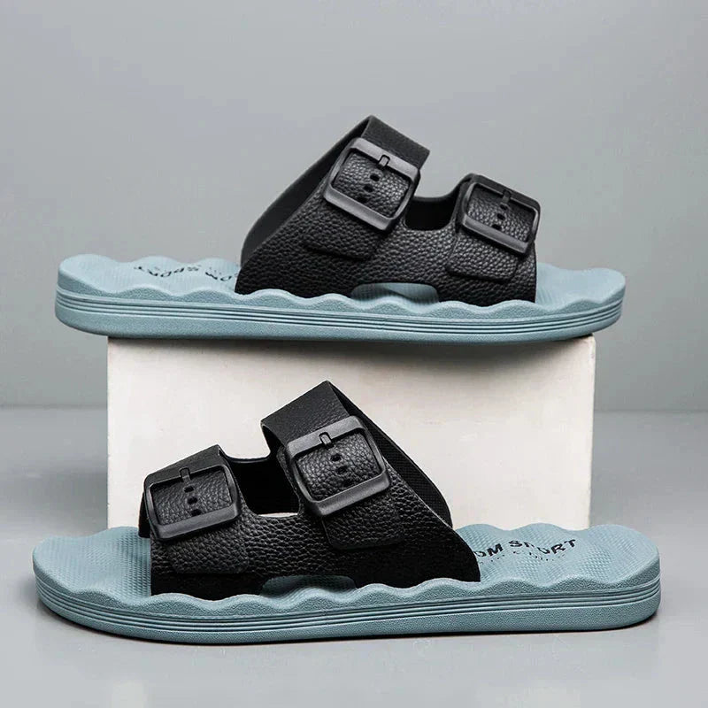 Delmar Comfort Slides - Soft Adjustable Sandals with Contoured Footbed
