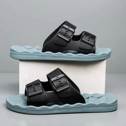 Delmar Comfort Slides - Soft Adjustable Sandals with Contoured Footbed