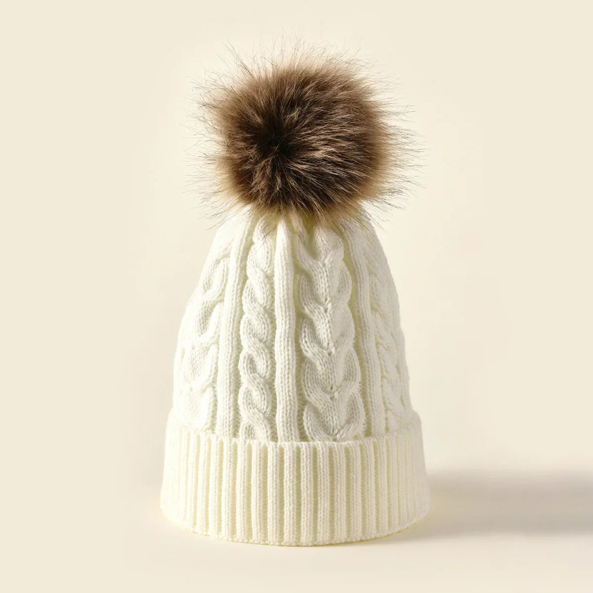 Warm Fuzzy Knit Winter Hat for Ladies
