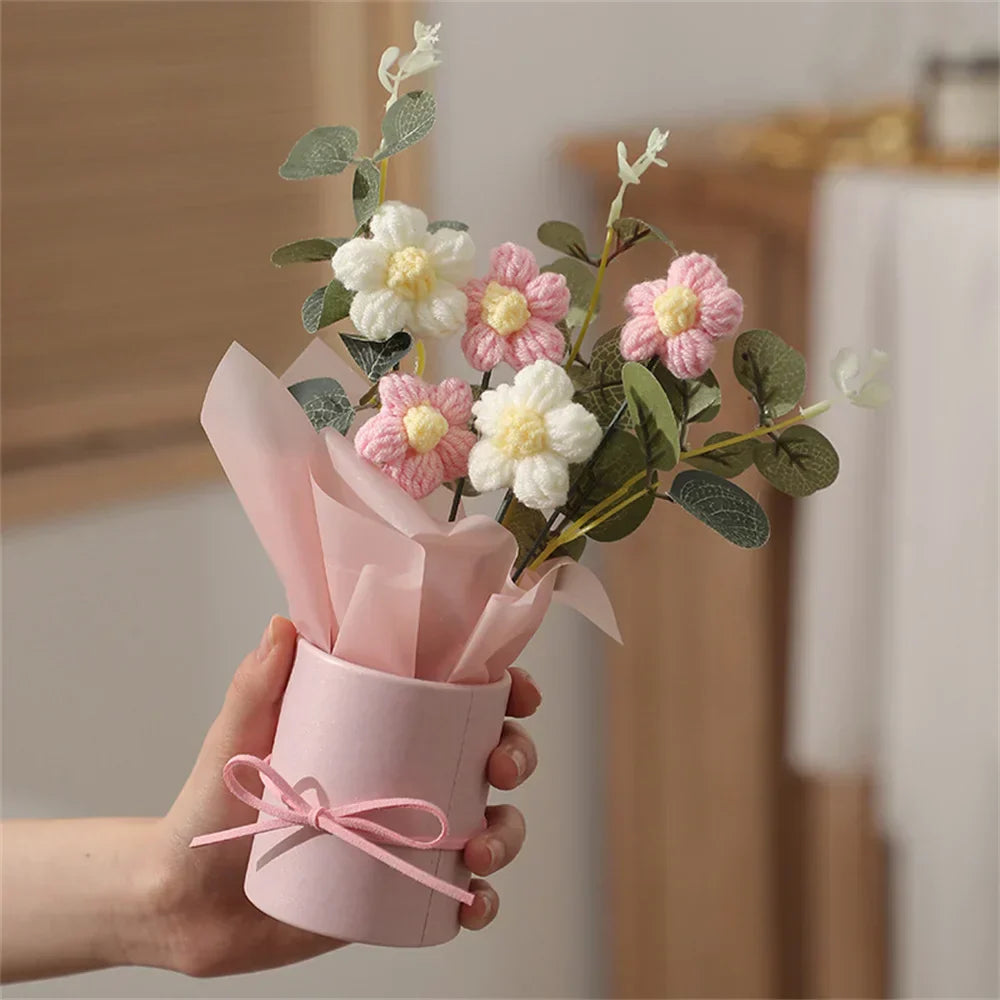 Velmora Handcrafted Plush Flower Bouquet Soft Decor Gift