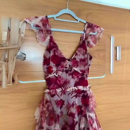 Beautiful Floral Long Evening Dress
