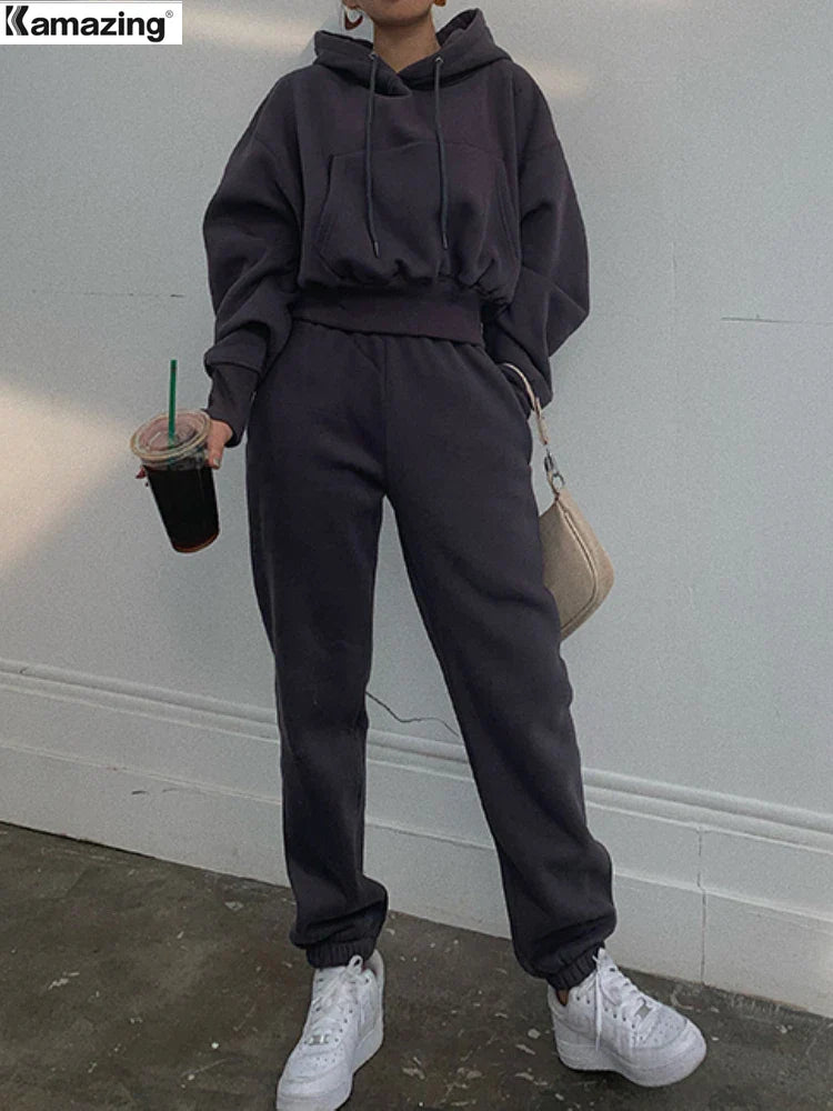 Cozy Fleece Sweat Suit for Ladies - OutfitLondon