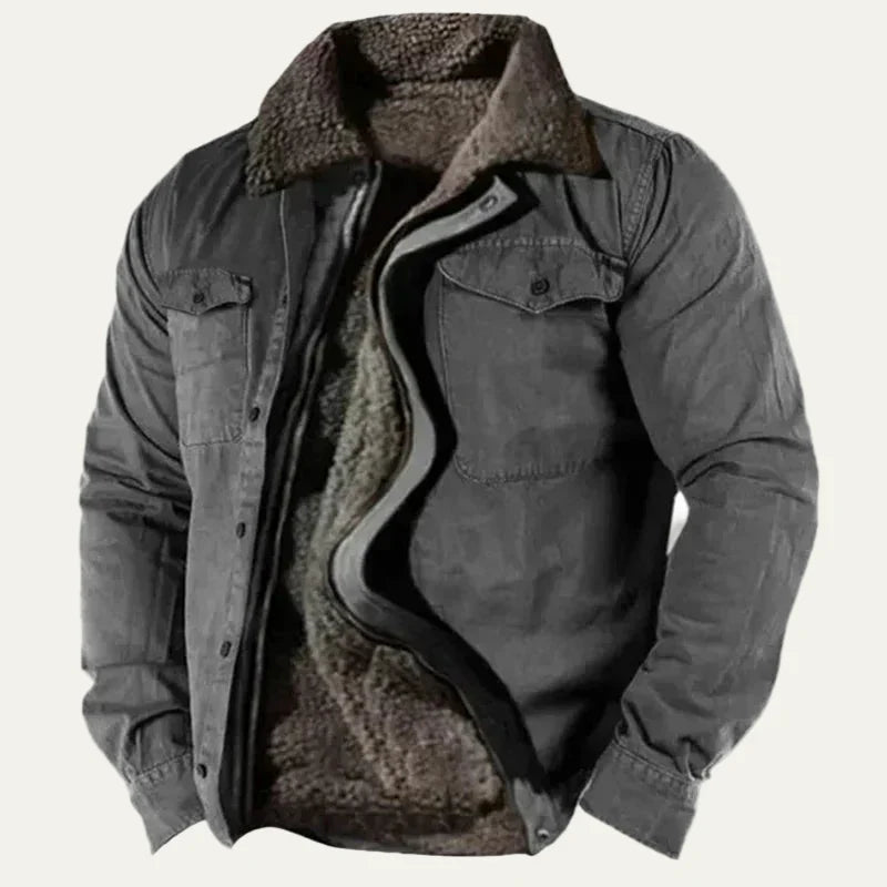 Men's Parka Coat with Synthetic Fur Trim