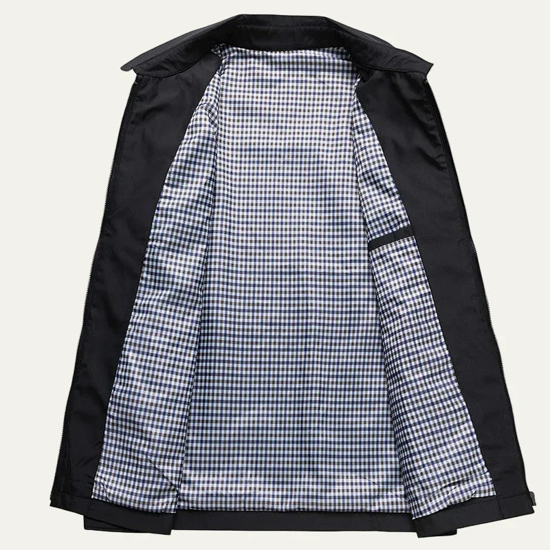 Men's Traditional Plaid Insulated Zipper Work Jacket