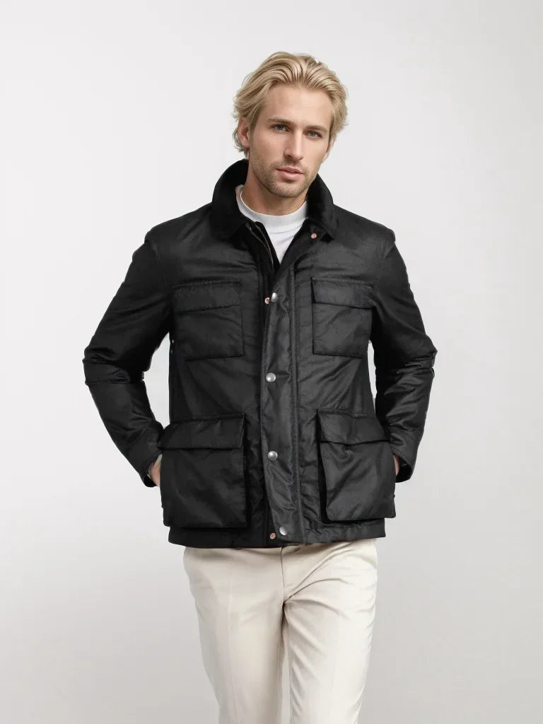 Classic Mens Bomber Jacket - Comfortable Multi Pocket Coat