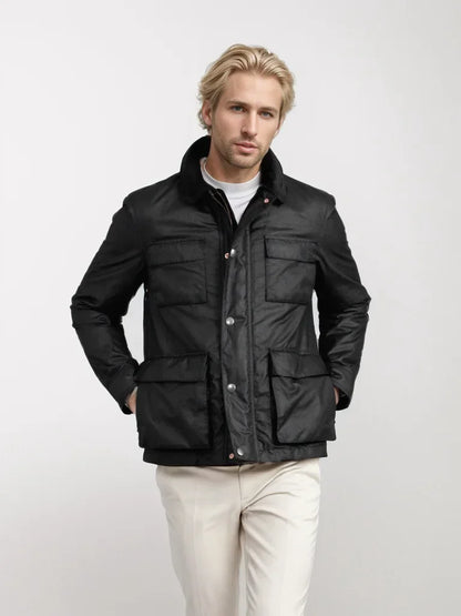 Classic Mens Bomber Jacket - Comfortable Multi Pocket Coat