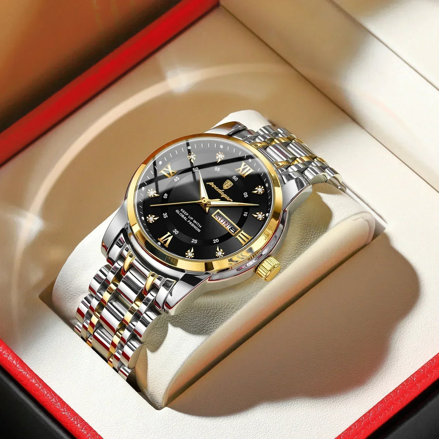 Elegant Crystal Quartz Timepiece