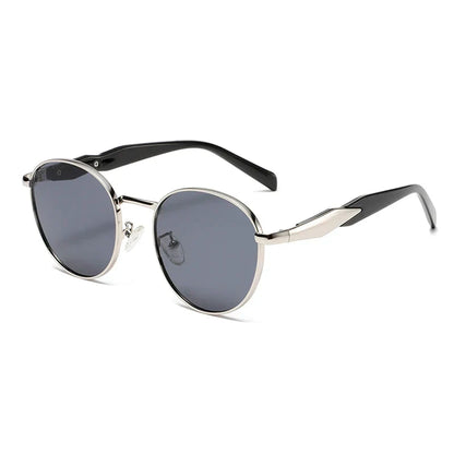 Unisex Retro Round Metal Sunglasses UV400 Adjustable Nose Pads
