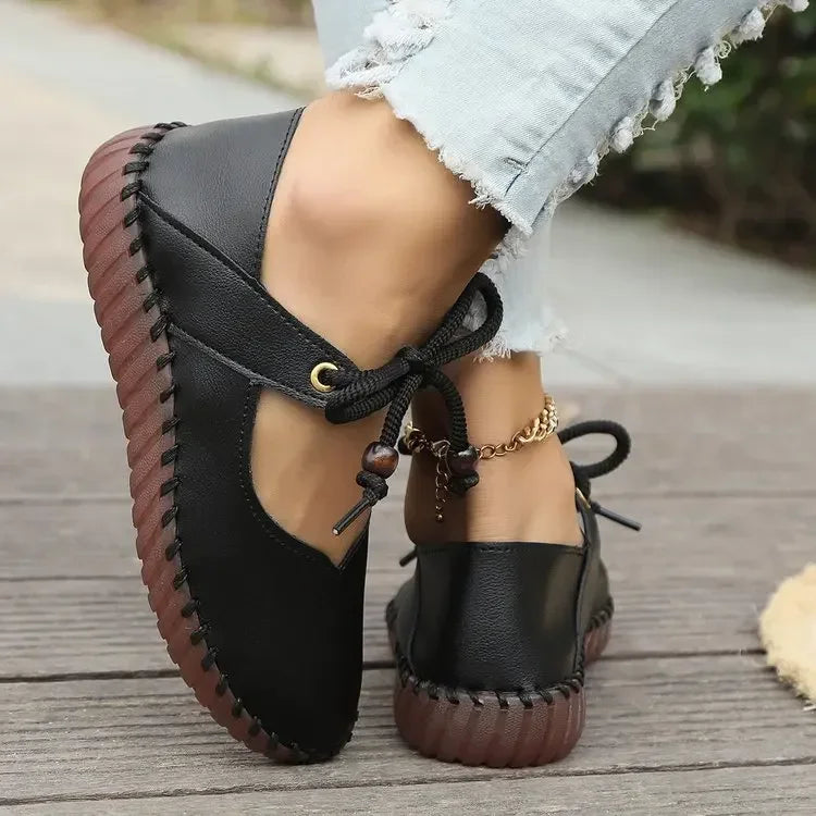 Comfortable Low-Heel Lace-Up Shoes