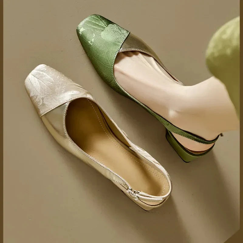 Classic Low Heel Sling Pump
