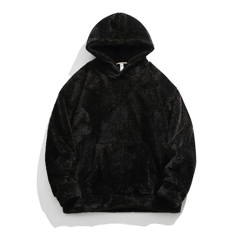 Mens Oversized Fleece Hoodie Soft Relaxed Fit Drawstring