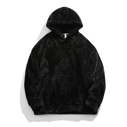 Mens Oversized Fleece Hoodie Soft Relaxed Fit Drawstring