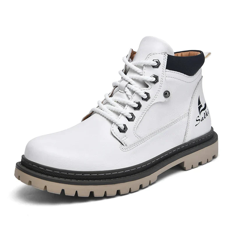 Real Leather Low Heel Ankle Boots