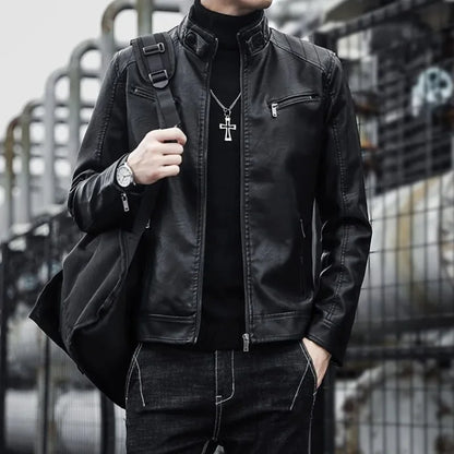Slim Fit Women's Fake Leather Jacket Coat - OutfitLondon