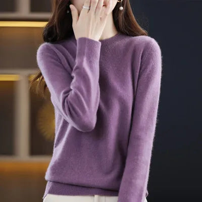 Warm Wool Crew Neck Women's Winter Sweater