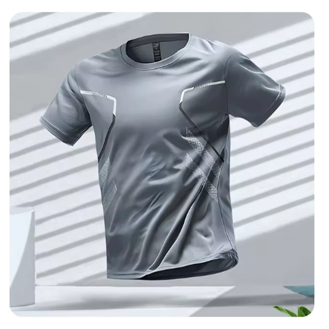 Mens Sport Shirt Moisture Wicking Quick Dry Ice Silk