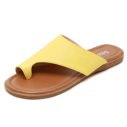 Women's Soft Synthetic Leather Flip Flop Shoes