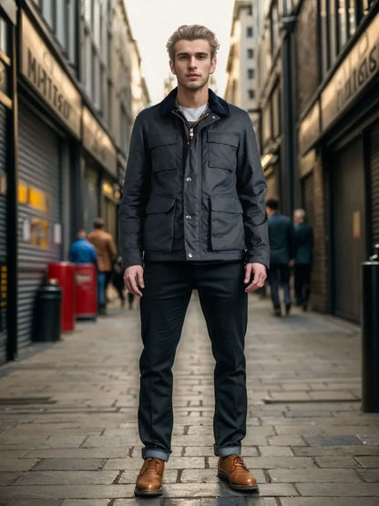 Classic Mens Bomber Jacket - Comfortable Multi Pocket Coat