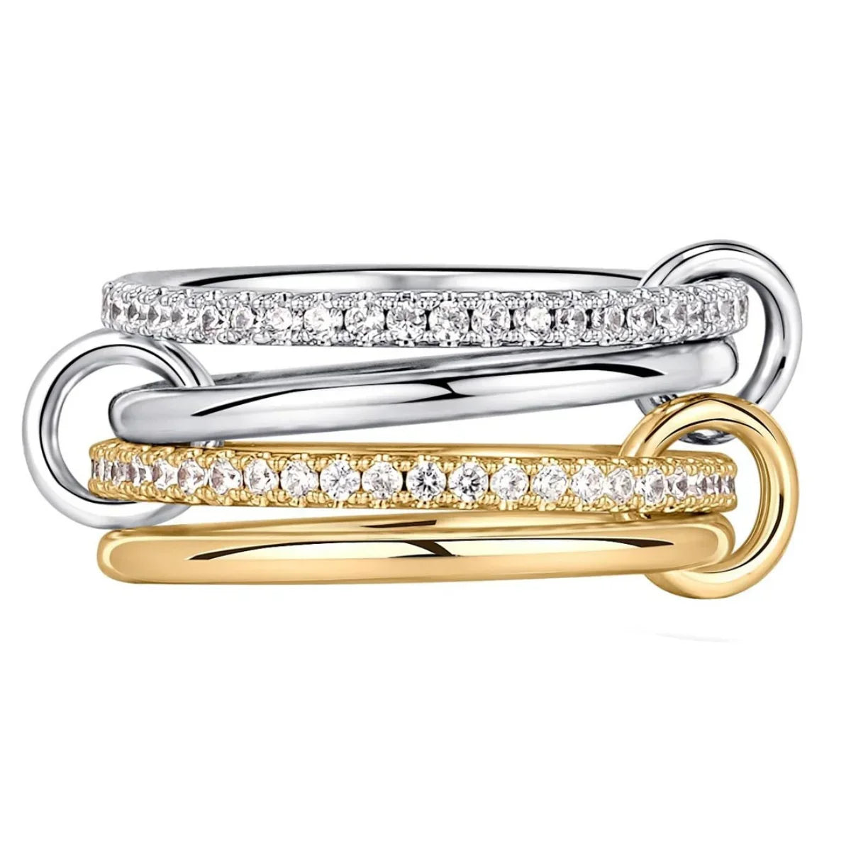 Classic Two Tone Copper Ring Set