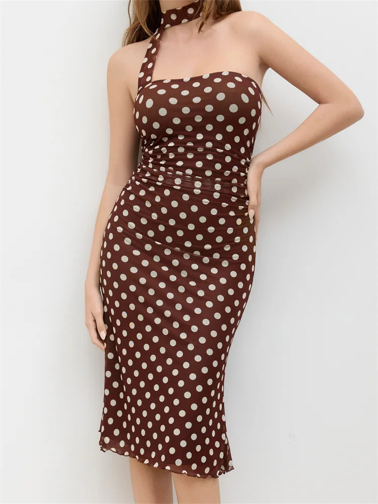 Elegant Flower Long Dress with Scarf – Women's Slim Fit - OutfitLondon