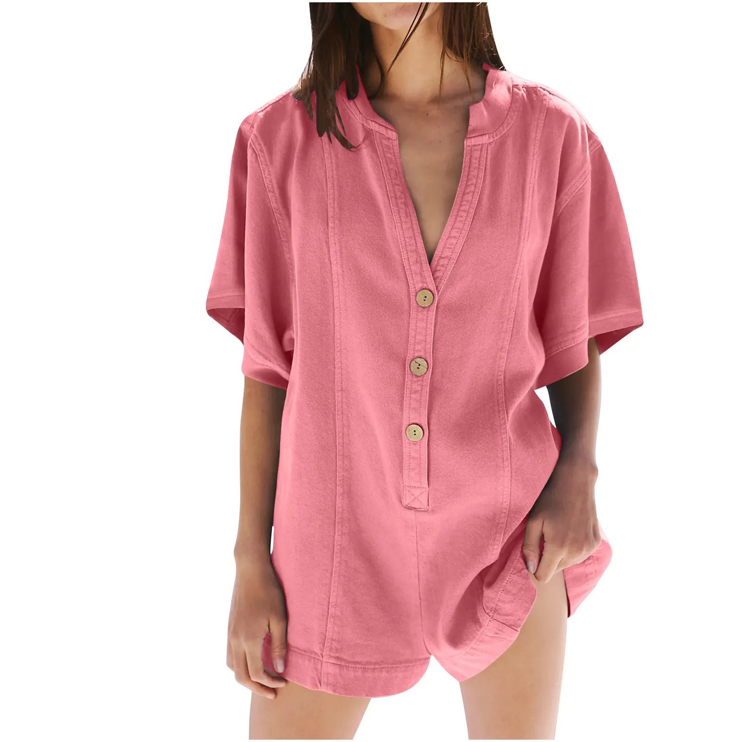 Plus Size Short Sleeve Romper